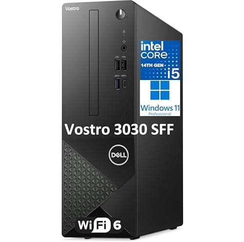 Dell Vostro 3030s Small Desktop Computer, Intel Core i5-14400 Processor, 32GB DDR5 RAM, 1TB PCIe SSD, WiFi 6, Bluetooth, Type-C, DisplayPort, HDMI, KB and Mouse, Windows 11 Pro SFF Small Form Factor - Image 1
