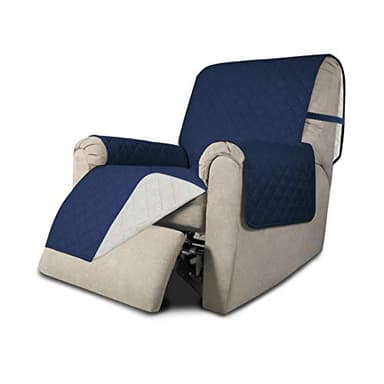 Easy-Going Recliner Chair Slipcover Reversible Sofa Cover Water Resistant Couch Cover Furniture Protector with Elastic Straps for Pets Dog (Recliner, Navy/Ivory) - Image 1