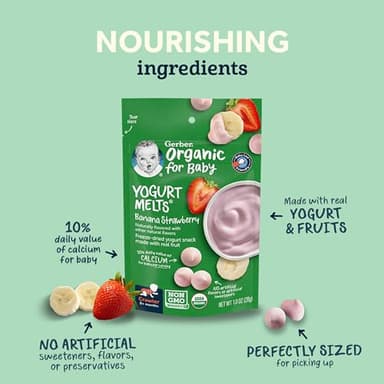 Gerber Baby Snacks Organic Yogurt Melts, Red Berries, 1 Ounce (Pack of 7) - Image 2
