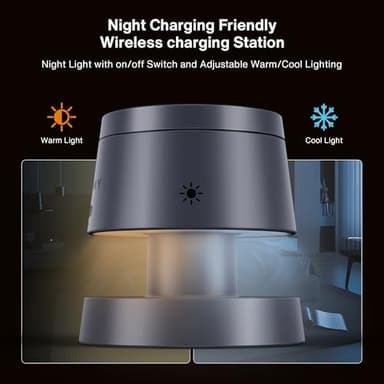 iVANKY 4 in 1 Wireless Charger for iPhone 17 Charging Station with Night Light, 15W 3 in 1 Travel Stand for MagSafe Charger for iPhone 17/16/15/14/13/12/11/X Pro/Max/Plus/Air, Apple iWatch, Airpods - Image 4