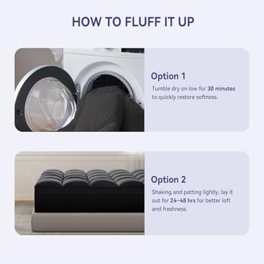 ELEMUSE Queen Black Mattress Topper for Back Pain, Extra Thick Mattress Pad Cover, Plush Soft Pillowtop with Elastic Deep Pocket, Overfilled Down Alternative Filling - Image 6