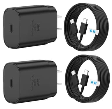 USB-C Charger 30W Super Fast Charging, Type C Block Adapter Plug Cable Cord 6ft for iPhone 17,17 Air,17 Pro,17 Pro Max, iPhone 16,16 Plus,16 Pro,16 Pro Max, iPhone 15, iPad Pro 12.9/11 - Image 1