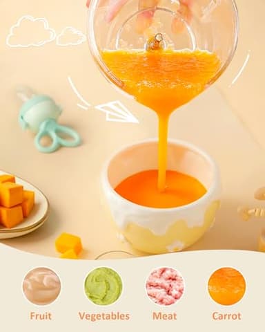 Baby Food Maker, HEYVALUE 13-in-1 Food Processor Set, Fruit, Vegatable, Meat, Baby Puree Blender with Baby Containers, Food Freezer Tray, Silicone Spoons, Spatula (Gray) - Image 6