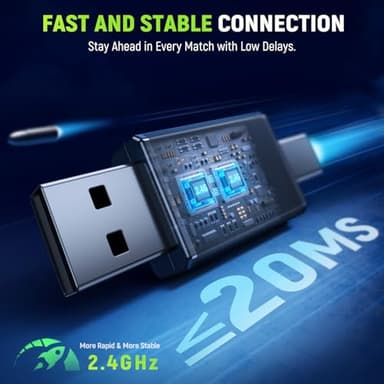 Wireless Gaming Headsets for Ps5 Ps4 PC, 2.4GHz USB & Type-C Gaming Headphones, 40H+ Hrs & 7.1 Surround Sound with Noise Canceling Microphone for Switch Phone - Image 3