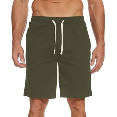 AKuVoL Men's Hiking Cargo Shorts Drawstring Shorts with Multiple Pockets Golf Camping Outdoor Summer Beach Shorts Army Green US 42 - Image 1