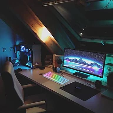 RK ROYAL KLUDGE RK61 60% Gaming Keyboard, Wired RGB Mechanical Keyboard with No-Conflict 61 Keys, Hot Swappable PC Game Keyboard for Windows Mac, Quiet Red Switch-White - Image 8