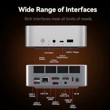 Beelink SER9 Mini PC AMD Ryzen 7 H 255 (8C/16T,4.9GHz), 32G LPDDR5X 6400MT/s 1TB PCIe4.0 Mini Computers, Radeon 780M 12 cores 2600MHz Gaming PC,4K 240Hz Triple display,2.5G LAN Windows 11 Pro Computer - Image 9
