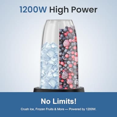 Colarlemo 12-Piece Smoothie Blender Maker 25,000 RPM Personal Blender for Ice Crushing Smoothies & Frozen Drinks Nuts with 23oz, 32oz, 37oz Portable Cups Two 6-Leaf Stainless Steel Blades, Silver - Image 2