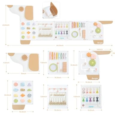 Beright Dog Activity Wall Busy Board Panels, Montessori Sensory Toys, Toddler Learning Activity Center, Perfect for Toddler Playroom & Children's Daycare, White - Image 2