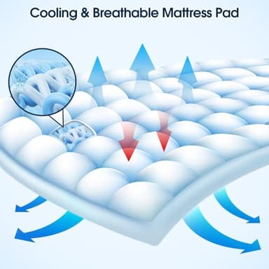 Twin Mattress Topper, CYMULA Cooling Mattress Pad Cover PillowTop for Dorm College Bed Hospital Back Pain, Extra Thick Mattress Protector Firm Soft Floor Fill with 8-21 Inch Deep Pocket, 39"x75"White - Image 5