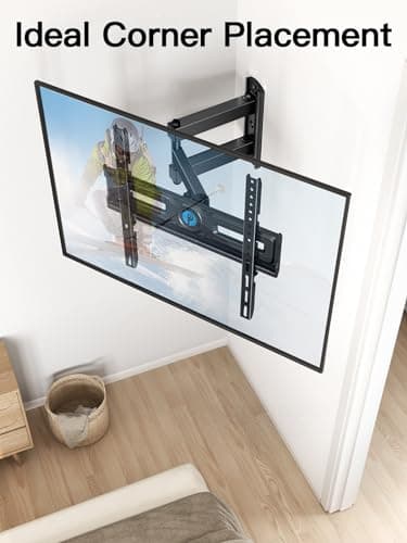 Pipishell Full Motion TV Wall Mount for Most 26-60 inch Flat & Curved TVs up to 77 lbs, Adjustable Bracket Height, Single Articulating Arm, Extension, Max VESA 400x400mm, PIMF9 - Image 5