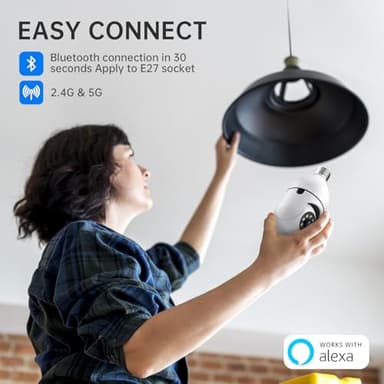 Light Bulb Security Camera 2 Packs, 5G&2.4GHz 2K Security Cameras Wireless Outdoor 360° PTZ Cameras for Home Security with Color Night Vision, 2 Way Talk, AI Human Detection, Screw in Light Socket - Image 2