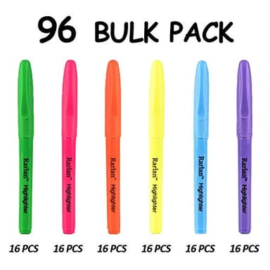 Rarlan Highlighters, Chisel Tip, Assorted Fluorescent, 96 Count Bulk Pack - Image 2