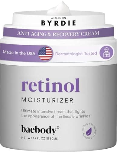 Baebody Made in USA Retinol Cream for Face - Anti Aging Face Cream for Fine Lines and Wrinkles - With Jojoba Oil & Vitamin E - Beauty Gifts for Women (50 ml/1.7 fl oz) - Image 1