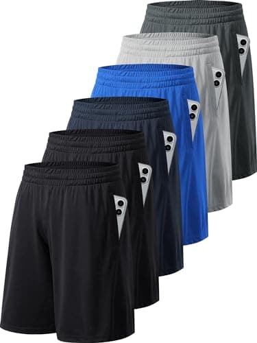 MLYENX Mens 4-6 Pack Workout Gym Shorts Quick Dry Lightweight Athletic Basketball Running Shorts for Men with Pockets - Image 1