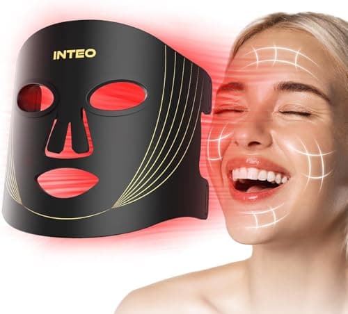 Red Light Therapy for Face, 3 Modes Portable Led Face Mask Light Therapy with Remote, Near-Infrared 850 Red Light Mask with Timing Function, Led Light Therapy at Home 180 LED Beads - Image 1