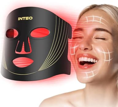 Red Light Therapy for Face, 3 Modes Portable Led Face Mask Light Therapy with Remote, Near-Infrared 850 Red Light Mask with Timing Function, Led Light Therapy at Home 180 LED Beads - Image 1