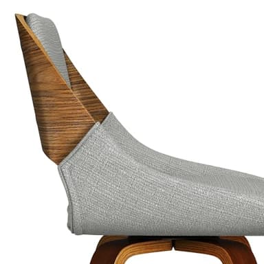 SIMPLIHOME Carly Swivel Bar Stools (Set of 2) - 16 inch Seat Height Upholstered Wood Chairs in Grey Linen Look Fabric, Contemporary Seating for Kitchen or Bar with Walnut Finish - Image 12