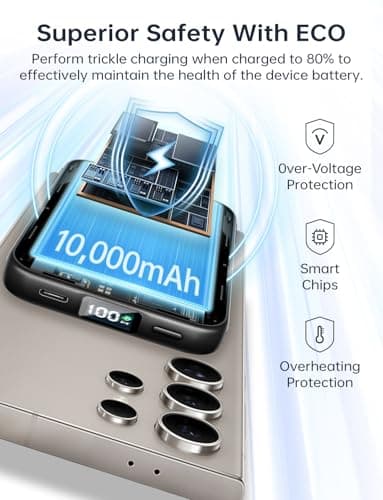 Drmpry Magnetic Portable Charger, 10000mAh Wireless Power Bank with Stand, 22.5W Fast Charging Battery Pack with Built in Cables, Compatible with iPhone 16 15 14 13 12 Samsung S22 S21 Google iPad ect - Image 7