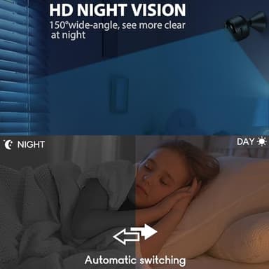 Mini Camera, 1080P Wireless Small Nanny Cam for Home Security, 90 Days Battery Life, Auto Night Vision, Magnetic Installation, PIR Motion Detection,Cloud & Local SD Card Storage with Replay - Image 4