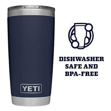 YETI Rambler 20 oz Tumbler, Stainless Steel, Vacuum Insulated with MagSlider Lid, Navy - Image 5
