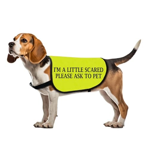 Nervous Dog Jacket Vest A Little Scared Please Ask to Pet Dog Slogan Vest Social Distancing (Please Ask to pet-Large) - Image 1