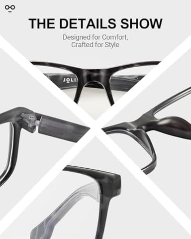 JOLISU 4 Pack Reading Glasses for Men Blue Light Blocking with Spring Hinge, Anti Eyestrain/UV Large Wide Square Readers for Men +1.50 - Image 4