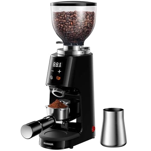 SHARDOR Professional 64mm Burr Coffee Grinder with 100 Grind Settings and All-Metal Chamber, Coffee Bean Grinder with Adjustable Electronic Timer and LED Display, Anti-Static,Black - Image 1