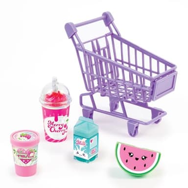 3C4G: Tiny Treats Trolley Lip Gloss Set - 4 Scented Gloosess & Miniature Shopping Cart, Watermelon, Strawberry, Cherry Vanilla, Girls & Tweens Ages 8+ - Image 2