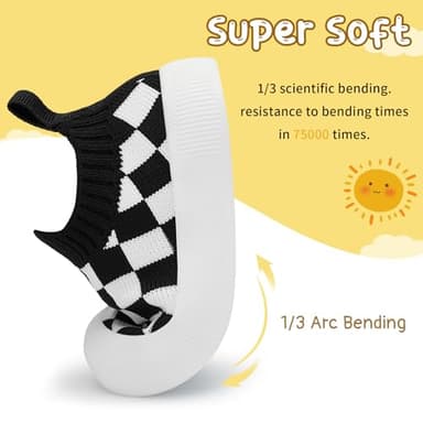 BACSAC Baby Shoes Toddler Shoes Boys Girls Infant Sock Shoes Lightweight Breathable Walking Baby Shoes 6-36 Months Black,12-18 Months - Image 5