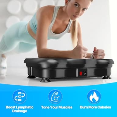 Vibration Plate Exercise Machine for Lymphatic Drainage Weight Loss, Whole Body Workout Vibration Fitness Platform ,Home Training Equipment ,Sport Gym for Weight Loss Fat Burner for Women Men - Image 4