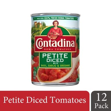 Contadina Petite Cut Diced Tomatoes with Garlic, Basil & Oregano, 14.5 oz (Pack of 12) - Image 2