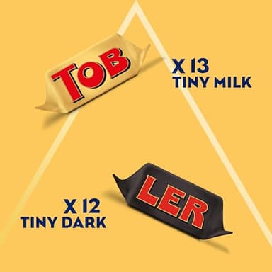 TOBLERONE Tiny Assorted Chocolate Bars Variety Pack (Milk & Dark), 1 Gift Box (25 Pieces) - Image 5