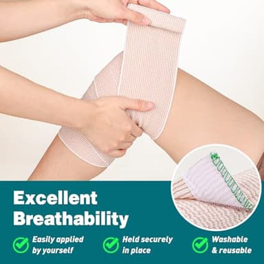 AZEN Premium 6 Pack Elastic Bandage Wrap 4 Inch, Compression Wrap Bandage for Legs, Lymphedema Wraps for Legs, Ankle, Knee, Tummy, Body, Latex-Free - Image 5