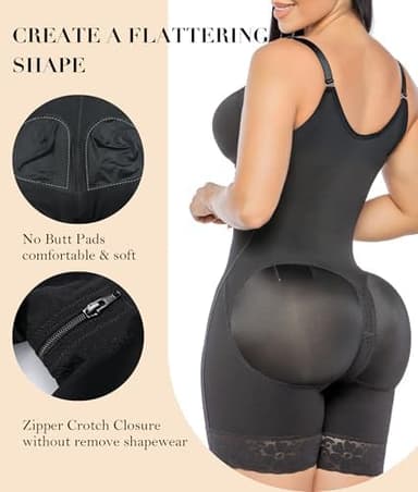 YIANNA Fajas Colombianas Moldeadoras Postpartum Shapewear for Women Tummy Control Butt Lifter Body Shaper with Zipper Crotch - Image 6