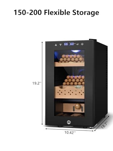 RLPI Electric Cooler Cabinet, Desktop Refrigerator with Professional Temperature and Humidity Digit Control System 25L 200 Counts Spanish Wood Shelves for Home Office Gift - Image 6