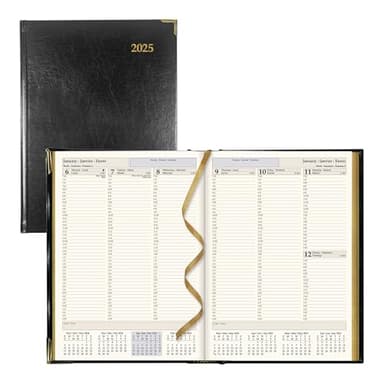 Brownline® 2025 Executive Weekly Planner, Appointment Book, 12 Months, January to December, Sewn Binding, 10.75" x 7.75", Black, Trilingual (CBE512-25) - Image 1