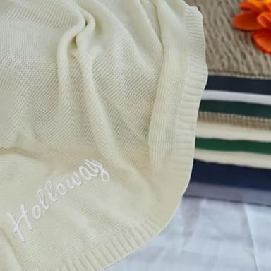 TTMIZA Personalized Baby Knit Blanket Custom Embroidered with Name for Newborn Baby Boy and Girl Nursery Blankets Gifts Customize Baby Blankets 37x42in Newborn Holiday Shower Gift - Image 4