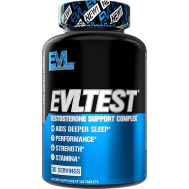 EVL Complete Testosterone Booster for Men - Post Workout Recovery Testosterone Supplement with DIM Plus D Aspartic Acid and Tribulus - EVLTest Estrogen Blocker for Men Post Workout Supplement - Image 1