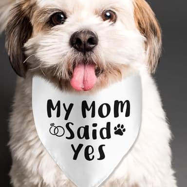 My Mom Said Yes Wedding Engagement Valentine's Dog Bandana Pet Scarf Bibs Accessories for Dog Wedding Bandana Gift for Dog Lover Wedding Photo Props Accessories - Image 4