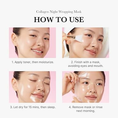 medicube Collagen Night Wrapping Peel Off Facial Mask with Jelly Brush - Image 5