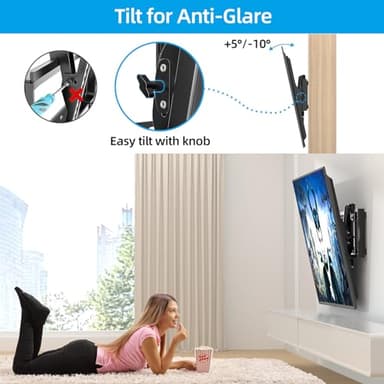 HOME VISION Heavy Duty Tilt TV Wall Mount Bracket for 48-120 Inch Flat/Curved TVs, 200Lbs Capacity, Fits 16/18/24 Inch Studs, Max VESA 800x600mm for LED OLED LCD - Image 3