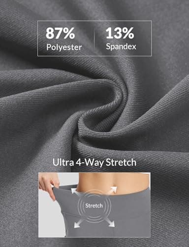 baleaf Womens Yoga Capri Pants High Waist Capri Leggings with Pockets Wide Leg Crop Exercise Workout Summer Pants Dark Grey L - Image 5