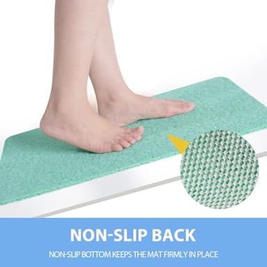Hargiis Non-Slip Bathtub Mat, Anti Slip Shower Mat, Fast Drying Bathtub Mats, Foot Scrubber Mat, Anti Slip Mat for Tub, Floor, Bathroom, Kitchen, Home, Hotel (Light Green 40"×16") - Image 3