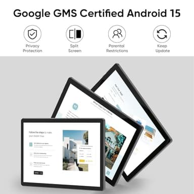 Tablet 10 inch Android 15 Tablets, 3GB RAM 64GB ROM 1TB Expand, Quad-Core Processor, 1280x800 LCD Touch Screen, WiFi 5, Dual Camera, BT5.0, 6000mAh Battery (Black) - Image 3