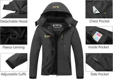 MOERDENG Women's Waterproof Ski Jacket Warm Winter Snow Coat Mountain Windbreaker Hooded Raincoat Jacket - Image 4
