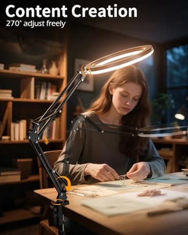 UBeesize 12’’ Ring Light with Overhead Phone Mount, LED Selfie Light with Stand and Phone Holder for iPhone and Laptop, Desk Light for Video Recording, Zoom Meeting, Live Streaming, Tiktok, YouTube - Image 2