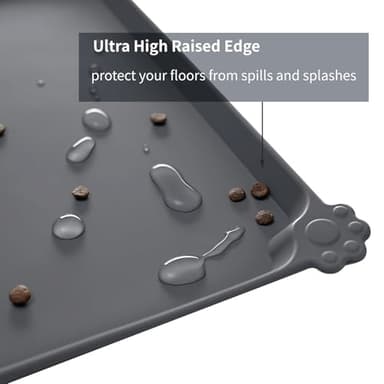 Reopet Waterproof Pet Feeding Mat with High Raised Edges, Heavier and Thicker Placemats for Cat Dog Water Bowl with BPA Free, Dogs Cats Food Mats for Messy Drinkers to Prevent Spill and Protect Floors - Image 3