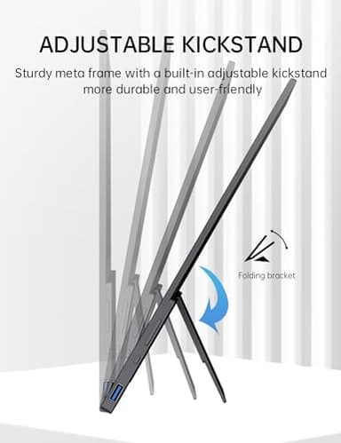 15.6'' Portable Monitor Touchscreen, FHD IPS Touch Screen with Tempered Glass, Travel Monitor with Kickstand & Speaker, HDMI USB C External Monitors for Laptop Phone Computer Xbox Switch - Image 5