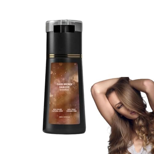 THUIOP Hair Dye Shampoo, Brown Dye Shampoo, Hair Care Instant Dye, Natural Hair Color for Gray and White Coverage, Suitable for Women & Men (Dark brown) - Image 1